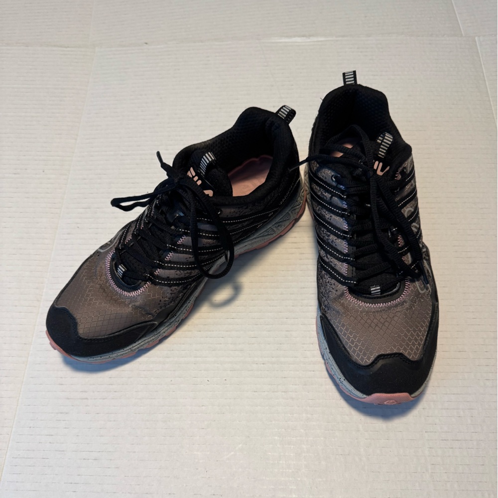 Fila size 11 Black and Pink Athletic trail running shoes Shoes gym memory foam